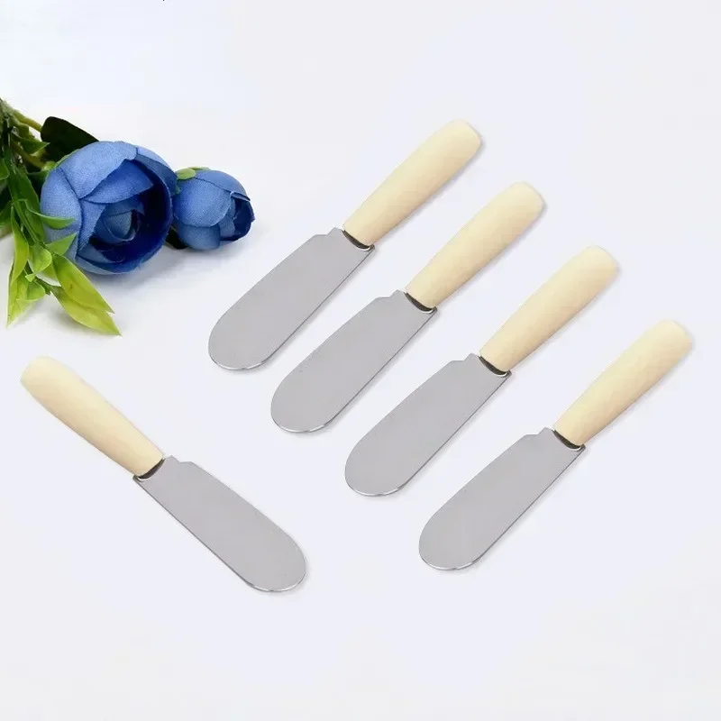 Mini Stainless Steel Spatula Plastic Handle Scraper Knives Breakfast Sandwich Cheese Slicer Spreader Butter Knife Kitchen Tools