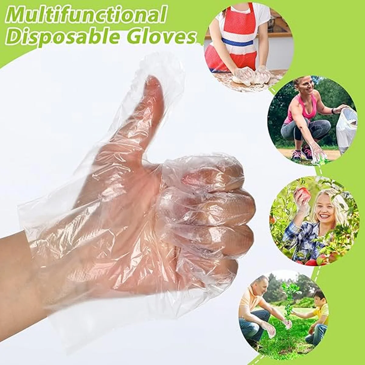 100 Pcs/Pack Of Disposable Food Gloves Plastic Food Processing One Size Fits All Can Be Used For Home Repair Without Dirtying Ha