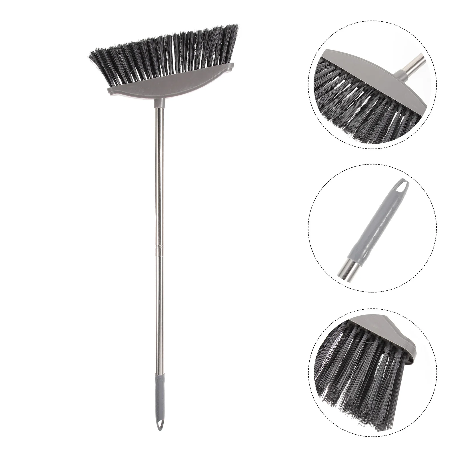 

Heavy Duty Broom Stainless Steel Commercial Broom Long Handle Broom Brush Floor Wiper Broom Sweeping Concrete Courtyard