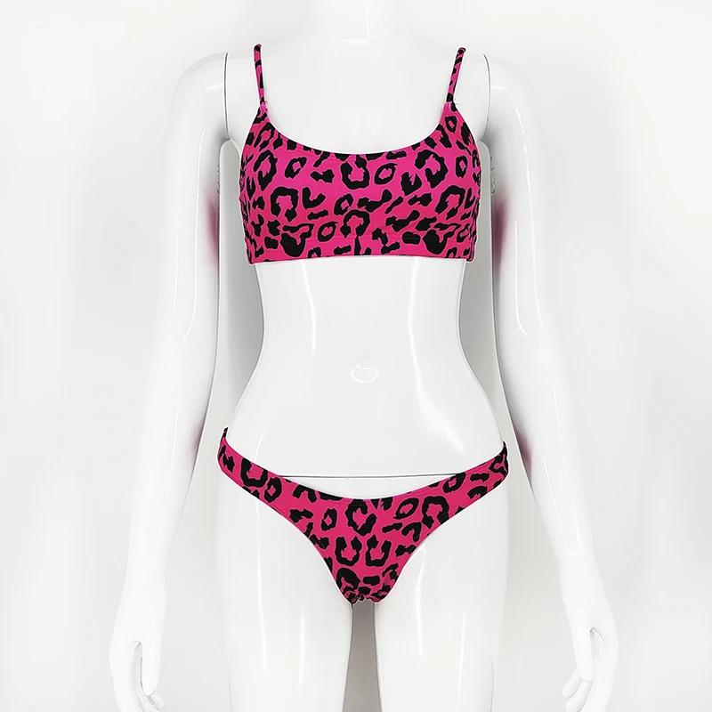 bikini shorts set Snakeskin Bikini Women Swimwear Sexy Leopard Bikini Set Two Piece Swim Suit Push Up Swimsuit 2022 Beachwear Biquini Bathing Suit pink bikini set