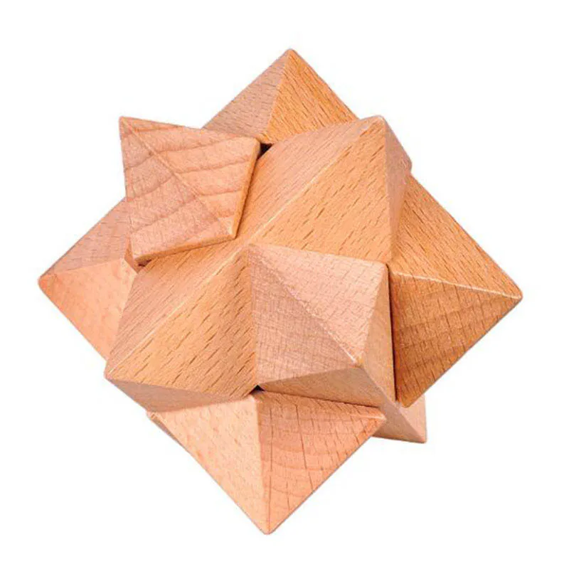 Wooden Octagonal Ball Puzzle 3D Unlock Interlocking Luban Toys IQ Games For Adults Kids Casse Tete Chinois Jeux Difficile