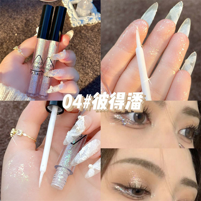 PCS Liquid Eyeshadow Pearlescent Waterproof Liquid Eyeshadow Quick-drying Glitter Shimmer Eye Makeup Beauty Neon Eyeshadow