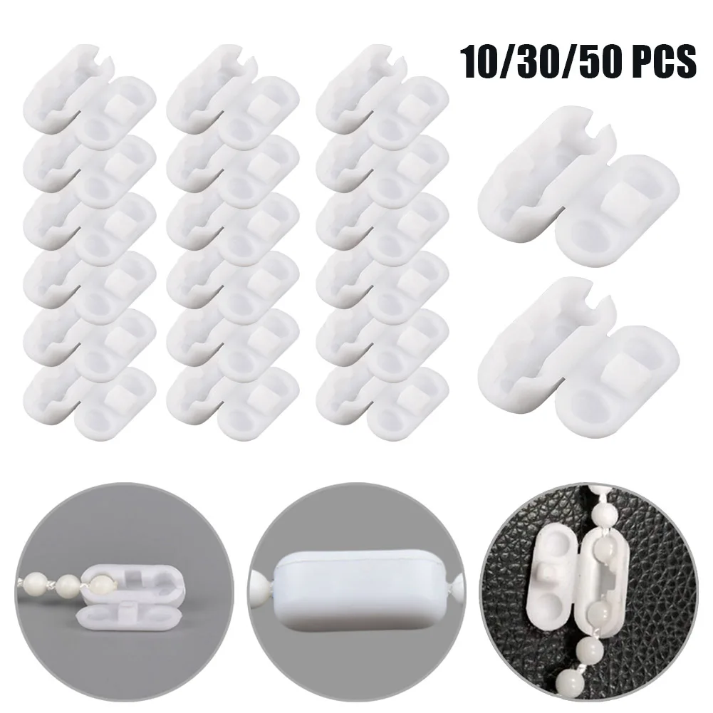 Curtain Chain Connector 10/20/50 Plastic Roller Blinds Pull Cord for Vertical Blinds Joiners Spare Tool Replacement