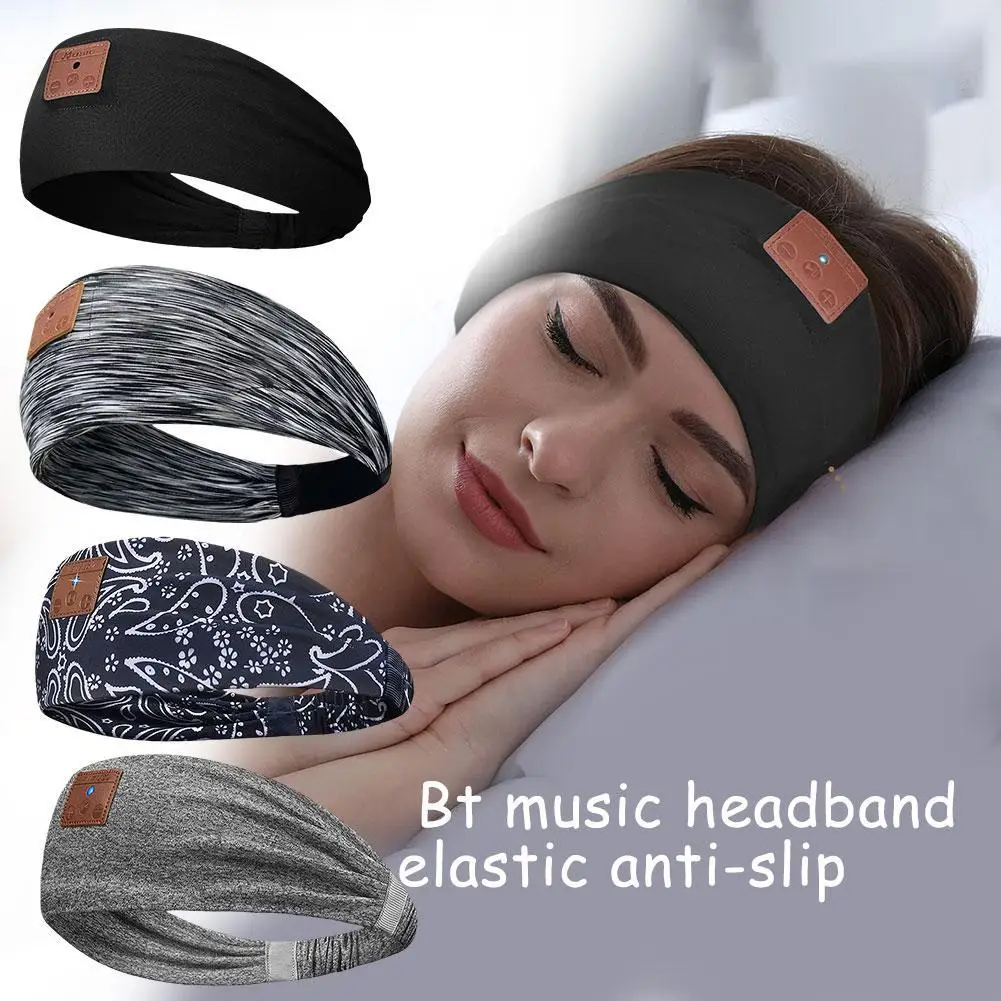 Bluetooth Headphones Headphones Bluetooth-compatible Sports Bandana Headband for Side Sleepers Yoga