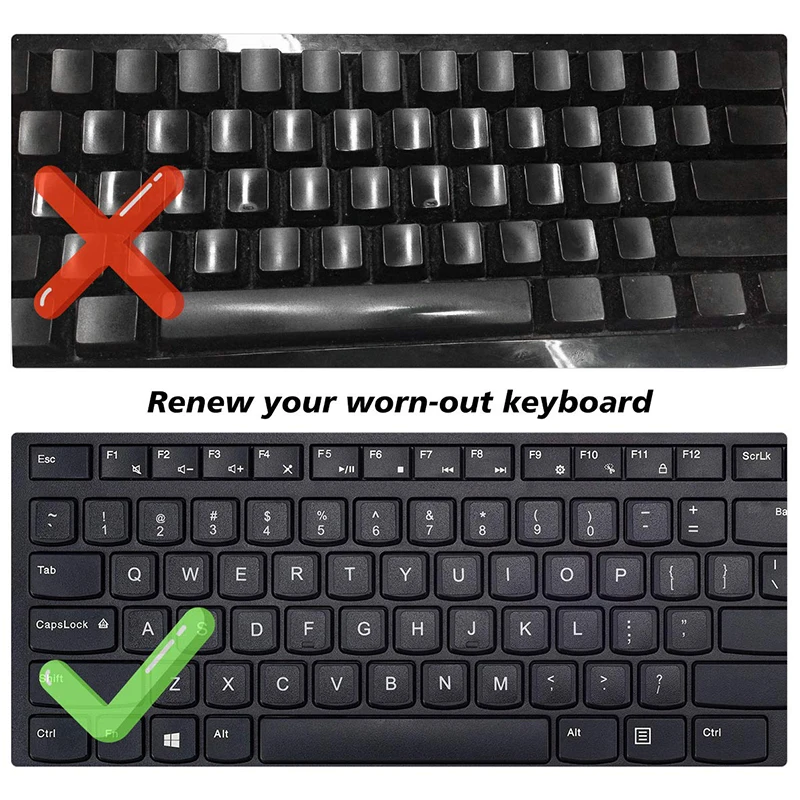 영어 스페인어 이탈리아어 한국어 키보드 스티커 PC 노트북 Accessorie 컴퓨터 키보드에 대 한 내구성 알파벳 검정색 배경