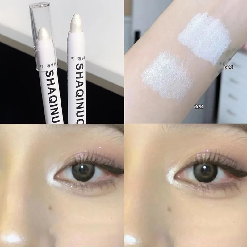 Matte Eyeshadow Stick White Eyeliner Shimmer Silver