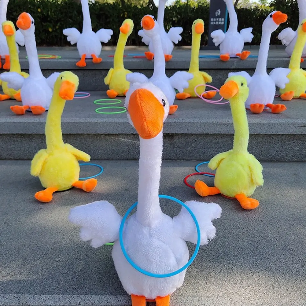 귀여운 반복 말하는 오리 어린이용 봉제인형 재미있는 선물 트위스팅 모방 말하는 춤추는 음악 녹음 장난감 교육용