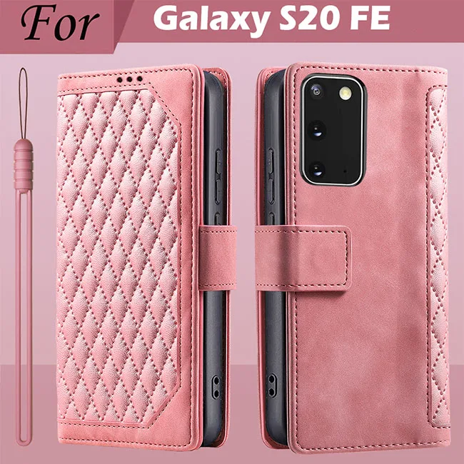 Leather Flip Wallet Phone Case with Card Holder and Magnetic Closure for Samsung Galaxy S20 FE 5G