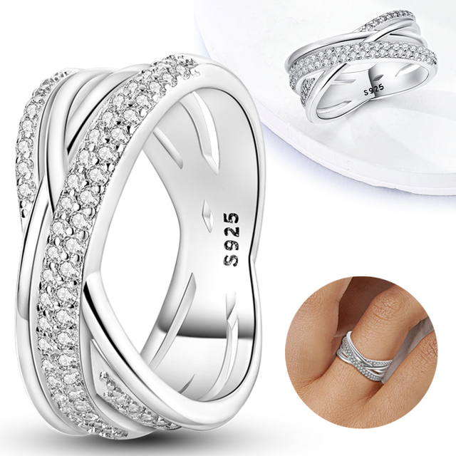 New Silver 925 Ring Stackable Infinite Heart Daisy Flower for Women Original Silver 925 Rings Brand Jewelry Gift