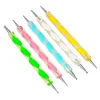 5Pcs/Set Professional 2 Ways Nail Art Dotting Pen Plastic Swirl Wood Marbleizing Steel Rhinestones Pickup Pen Manicure Tools 4