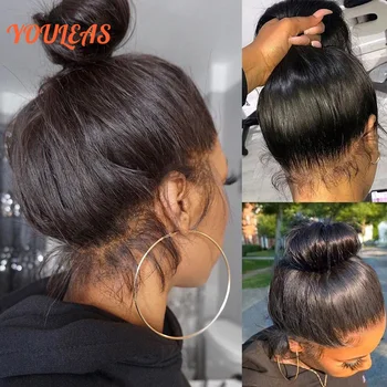 360 Lace Front Wigs Human Hair Pre Plucked Natural hairline Bleached Knots 180% 250% Density Straight Human Hair Wig Ready To Go