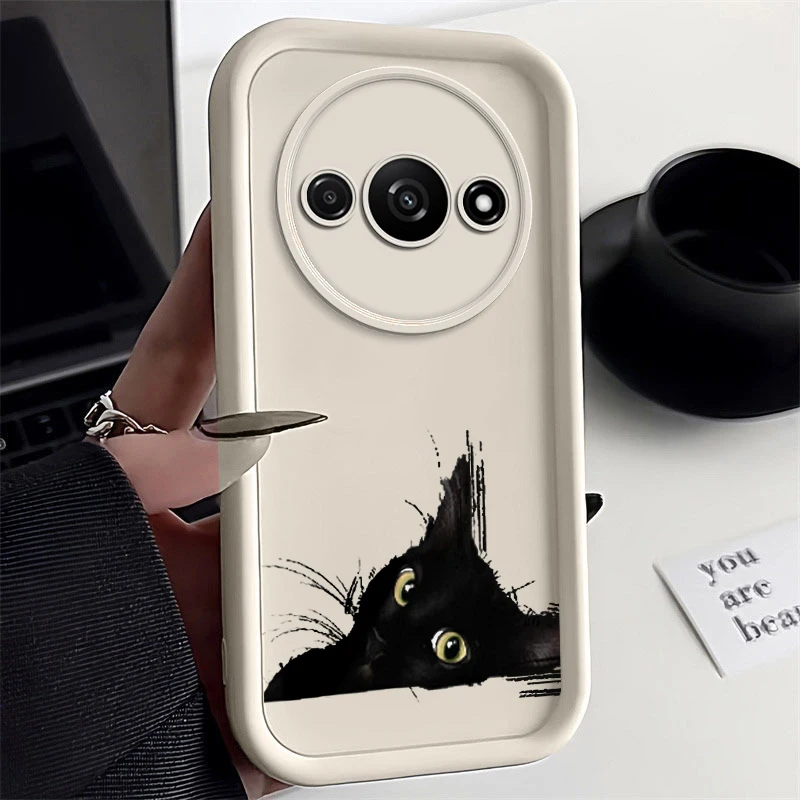 Sleek Black and White Cat Design Phone Case - New Sky Eye Collection