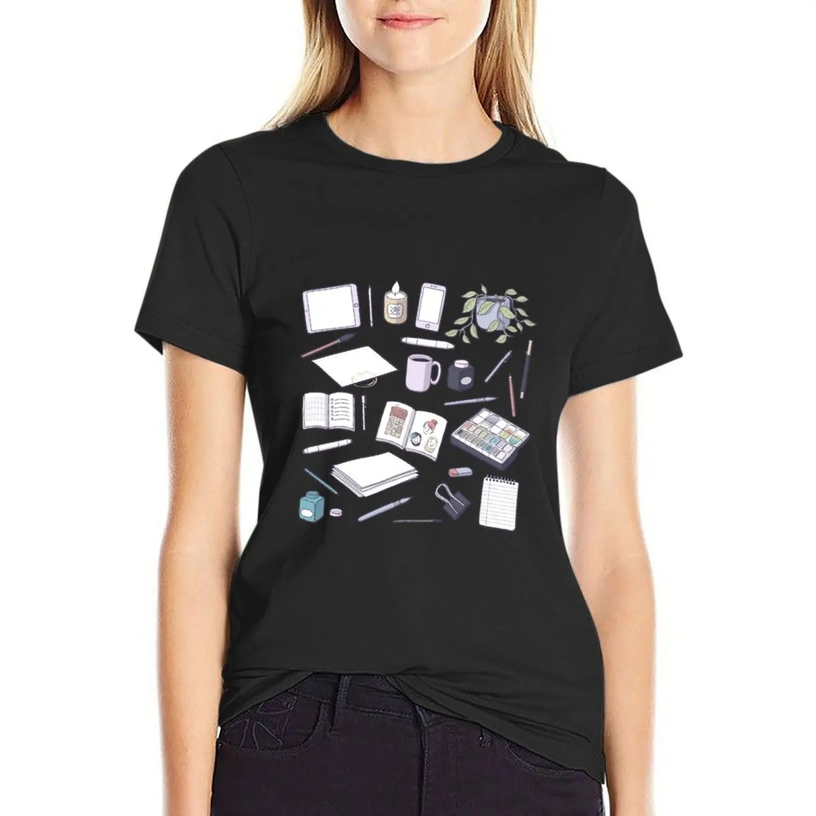 Make Art! T-shirt summer top tops Female clothing Women tops