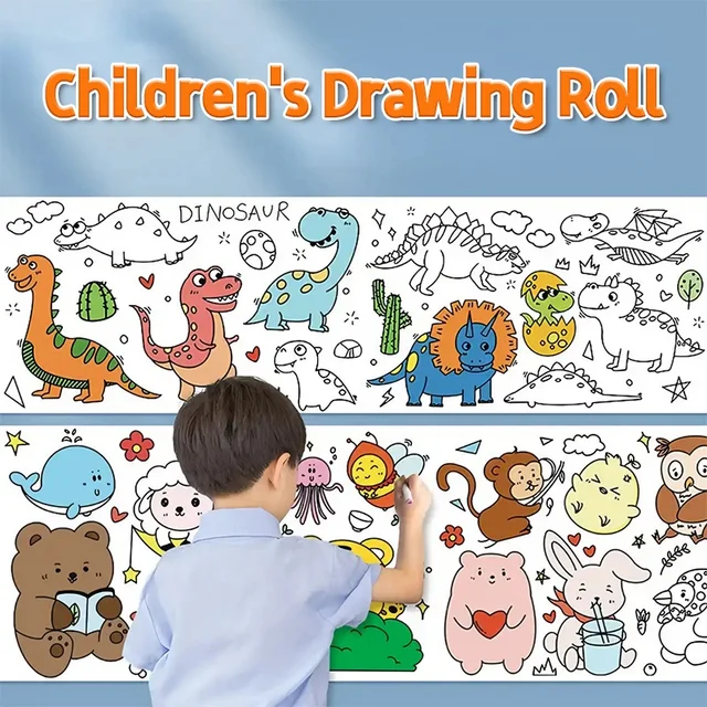 1pc Extra Long 3m Graffiti Scroll Drawing Paper, Ultra-long Doodle Scroll Paper, Coloring Paper 4