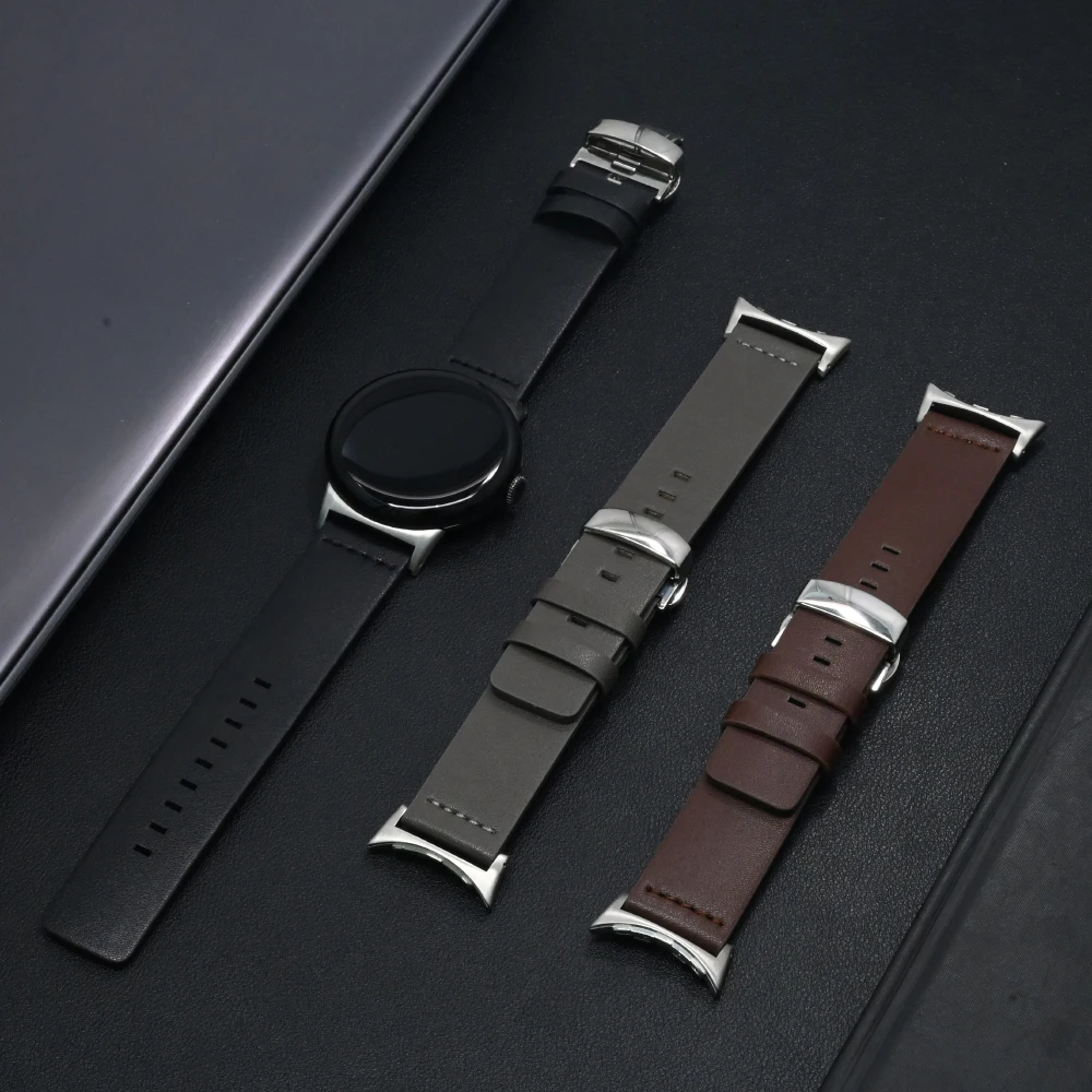 Classic Leather Smartwatch Strap, 45mm/41mm, for Google Pixel Watch Series