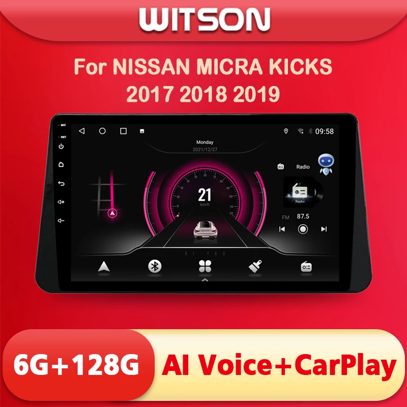 

WITSON 9 дюймов Android 11 AI VOICE 1 Din in Dash Car radio для NISSAN KICKS 2016-2018, автомобильная стереосистема навигации