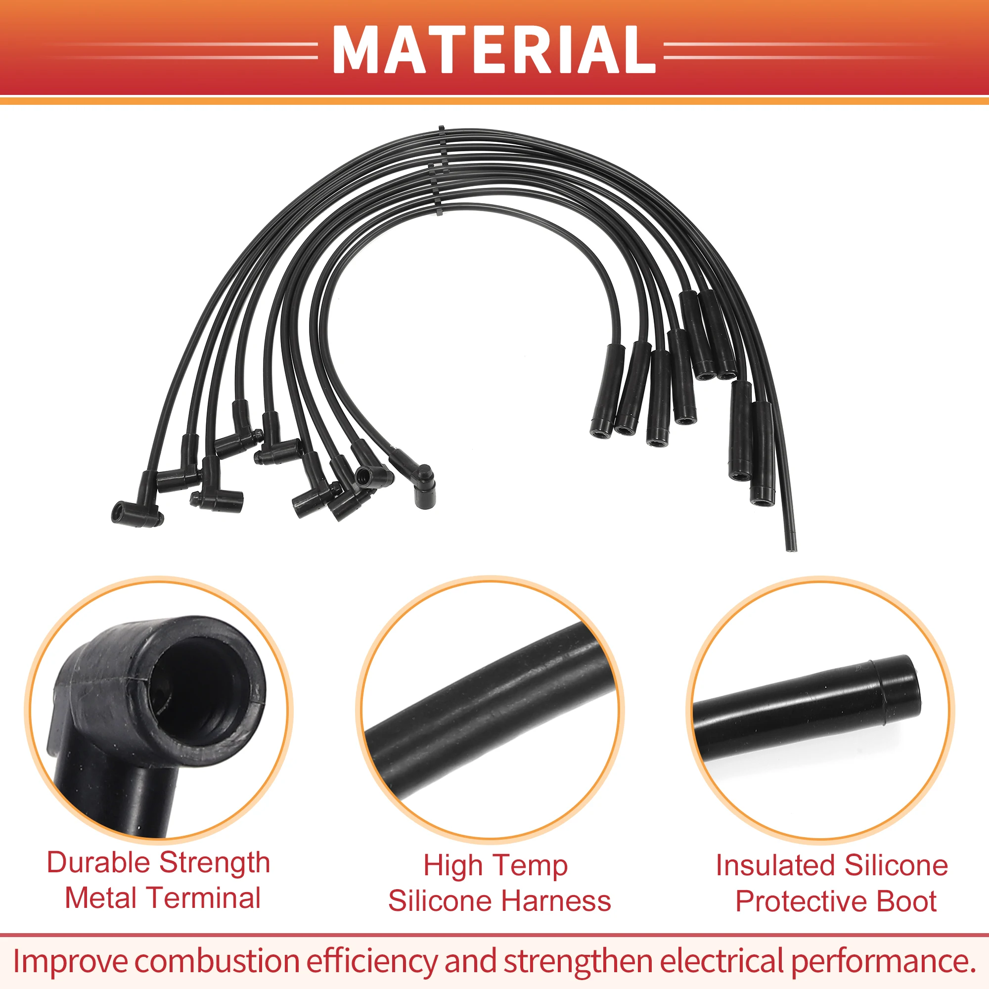 Car Ignition Cable Set Spark Plug Coil Wires Harness Fit for Chevrolet Blazer V8 7.4L 1973