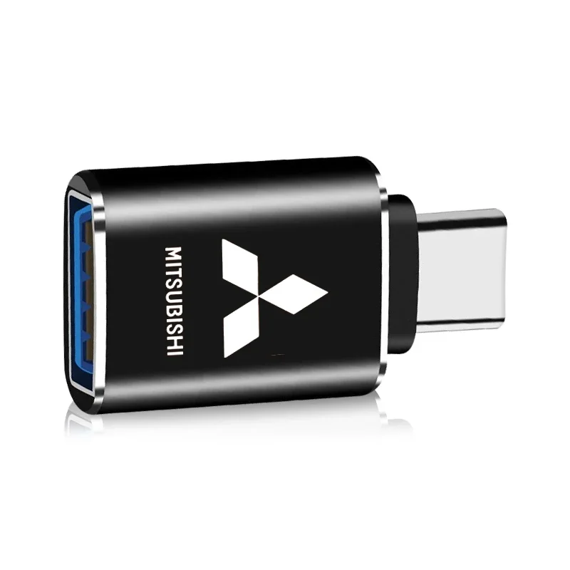 자동차 USB 타입 C 케이블 변환기 충전 어댑터 미쓰비시 랜서 ASX 미라지 파제로 엑스팬더 아트라지 용 자동차 용품 엠블럼