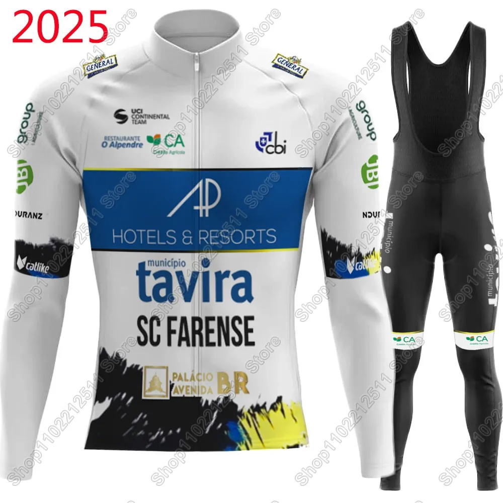 Protugal Tavira Team Cycling Jersey Set Clothing Suit Mens Long Sleeve MTB Bike Road Pants Bib Ropa Ciclismo