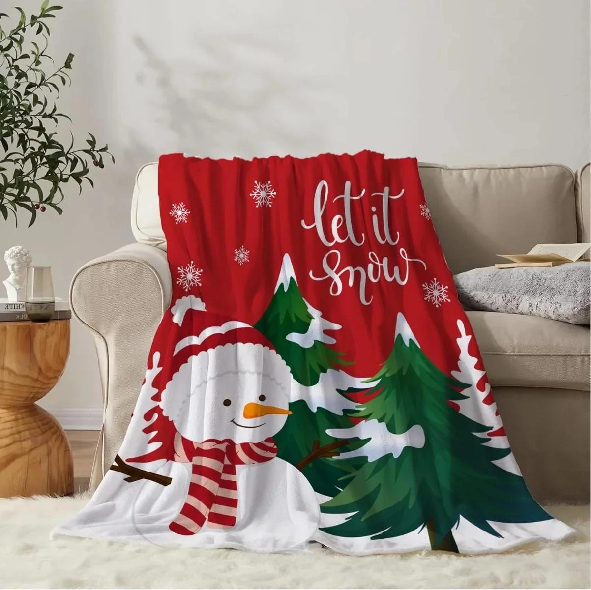 Christmas Snowman blanket Throw Sofa blanket Bedspread bed fluffy soft blankets  Plaid Modern simple Merry Christmas winter