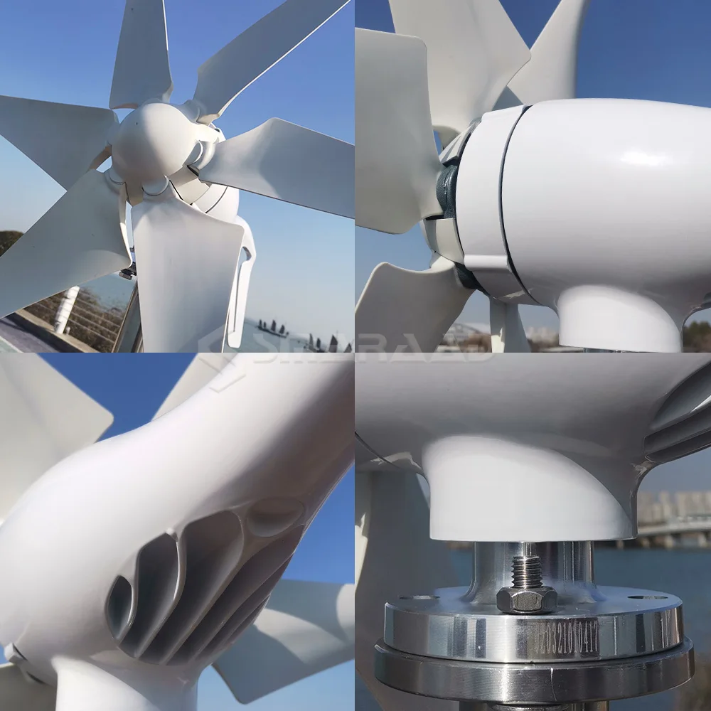 1000w Wind Turbine Generator 12V 24V 48V Free Alternative Energy Windmills MPPT Hybrid Controller Connectable Solar System