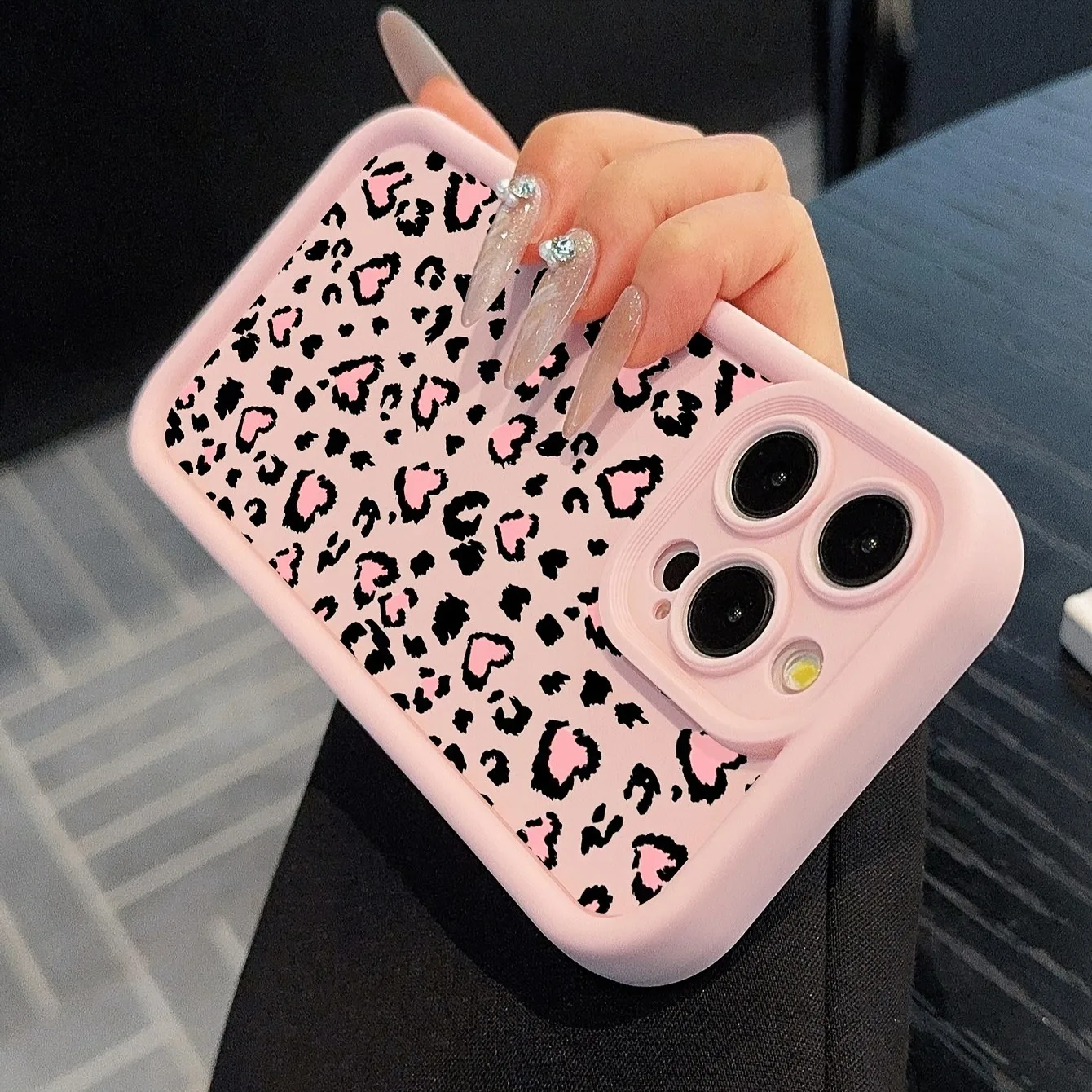 Pink Leopard High Bamboo Shockproof Soft TPU Phone Case
