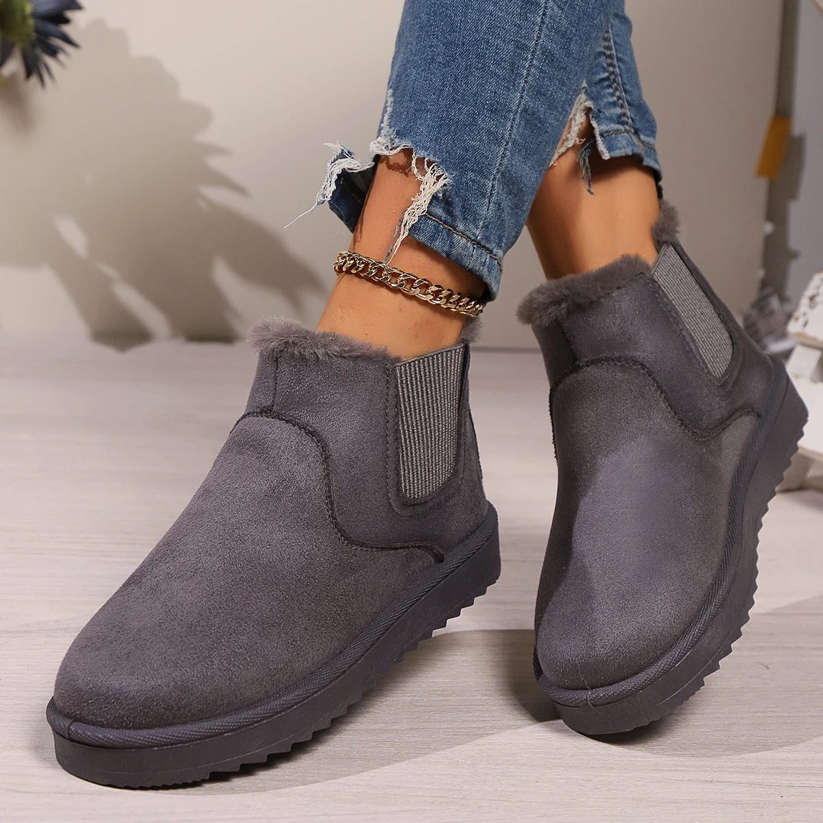 Winter Women Snow Boots Plush Warm Non Slip Waterproof Ladies Flats Sneakers Casual Slip on Female Ankle Boots Botas Mujer