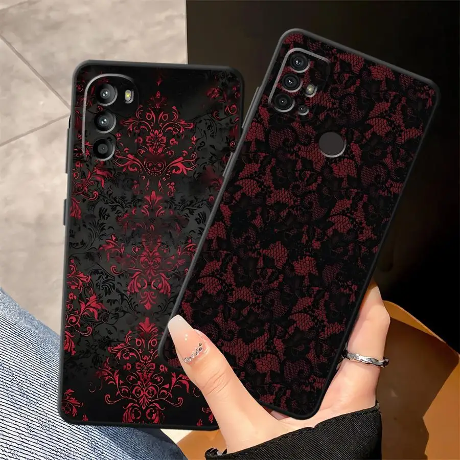 Elegant Black and Red Sexy Lace Phone Case Cover