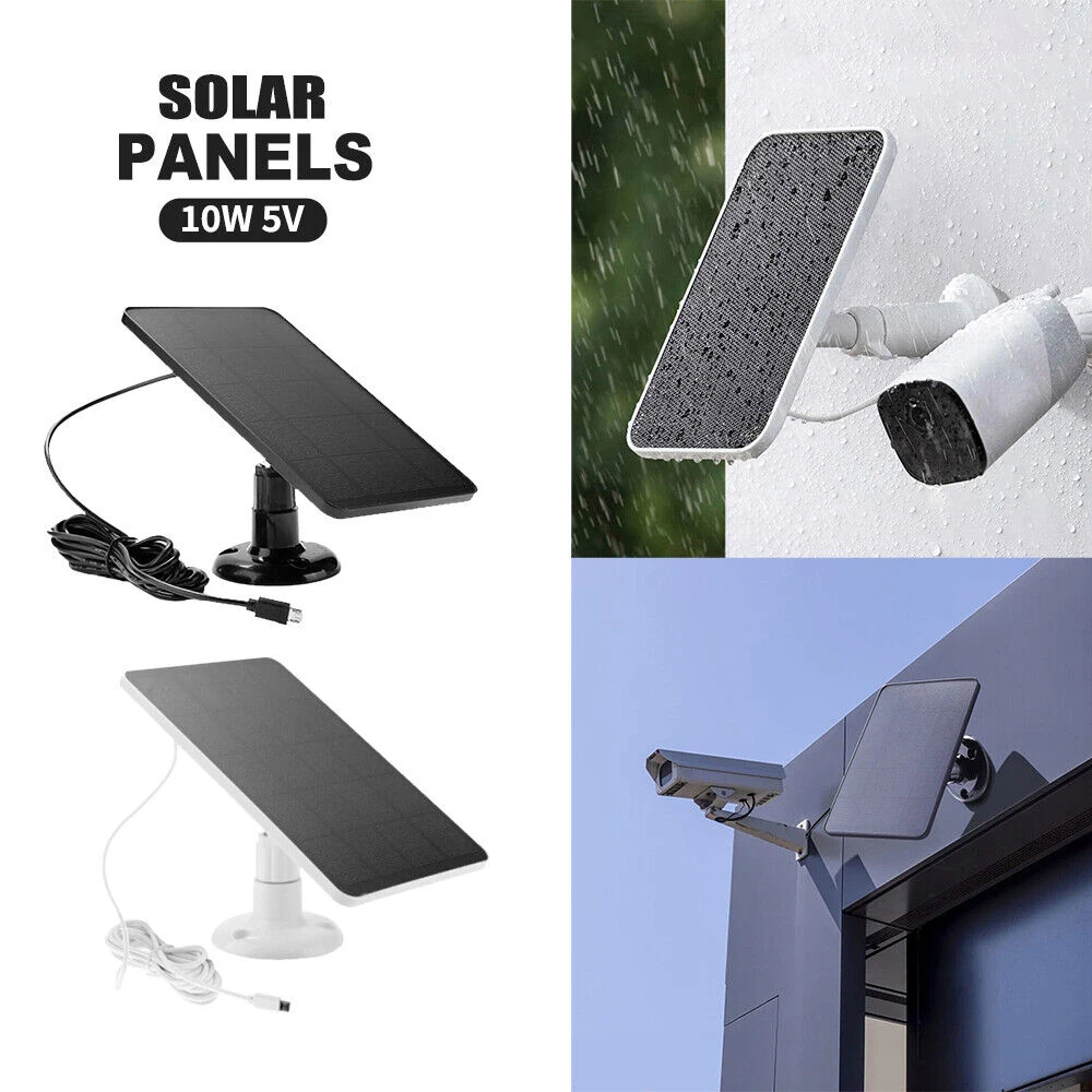 panel solar para luces led Cargador de células solares de 10W y 5V, Micro USB + tipo C, carga a prueba de agua, paneles solares portátiles para cámara de seguridad, sistema de luz para el hogar