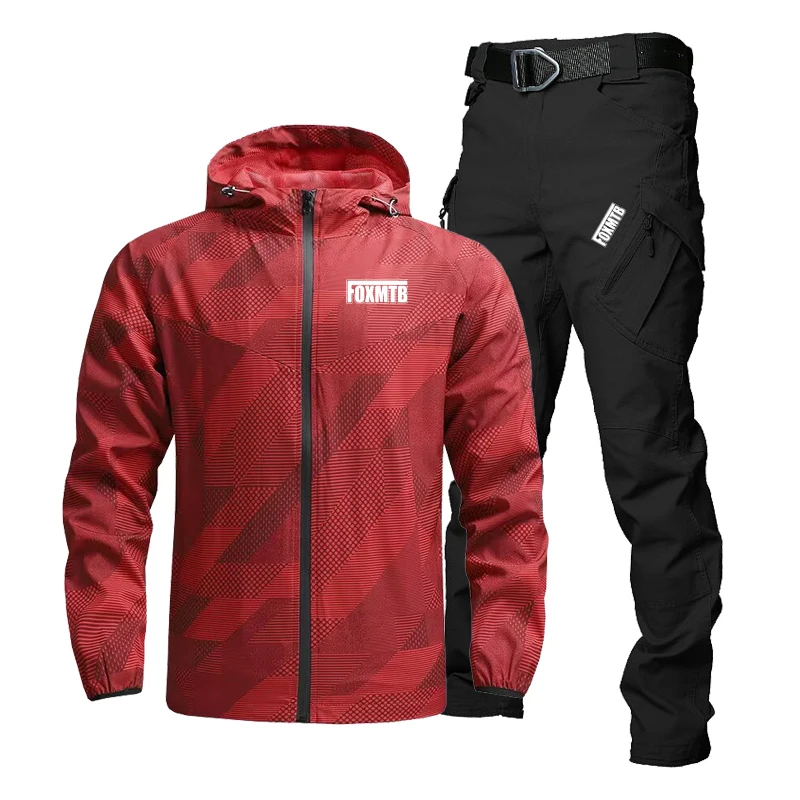 MTB Bike Cycling Jacket Set Waterproof Windproof Bicycle Raincoat Motorcycle Clothing Downhill Mountain Cycle Long Pants cycling jacket cycling clothes