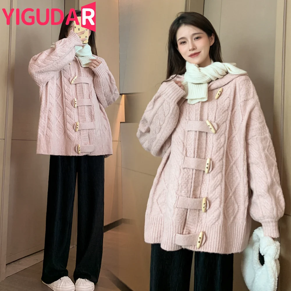 Maternity Cardigan Sweater Coat New Autumn Winter Clothes For Pregnant Women Korean fashion Pregnancy photoshoot Jackets