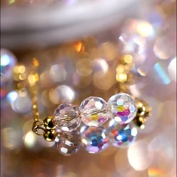 1 Meter Gradient Beaded Stainless Steel Chain for DIY Jewelry and Accessories (Pink - Gold Color 4mm)