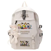 Snoopy Cartoon Student Backpack Boys Girls Junior High School ins Large Capacity Travel Schoolbag Nylon Shoulder Bag handbag 1