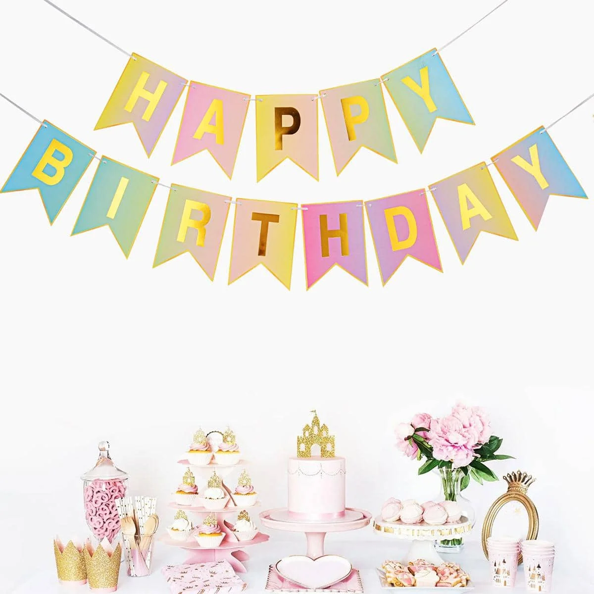 Gradual Birthday Banner 13Pcs/Set 1st Birthday Party Decoration birthday banner party decorations For Girl Boy Baby Shower Gender Disclosure Party Supplies