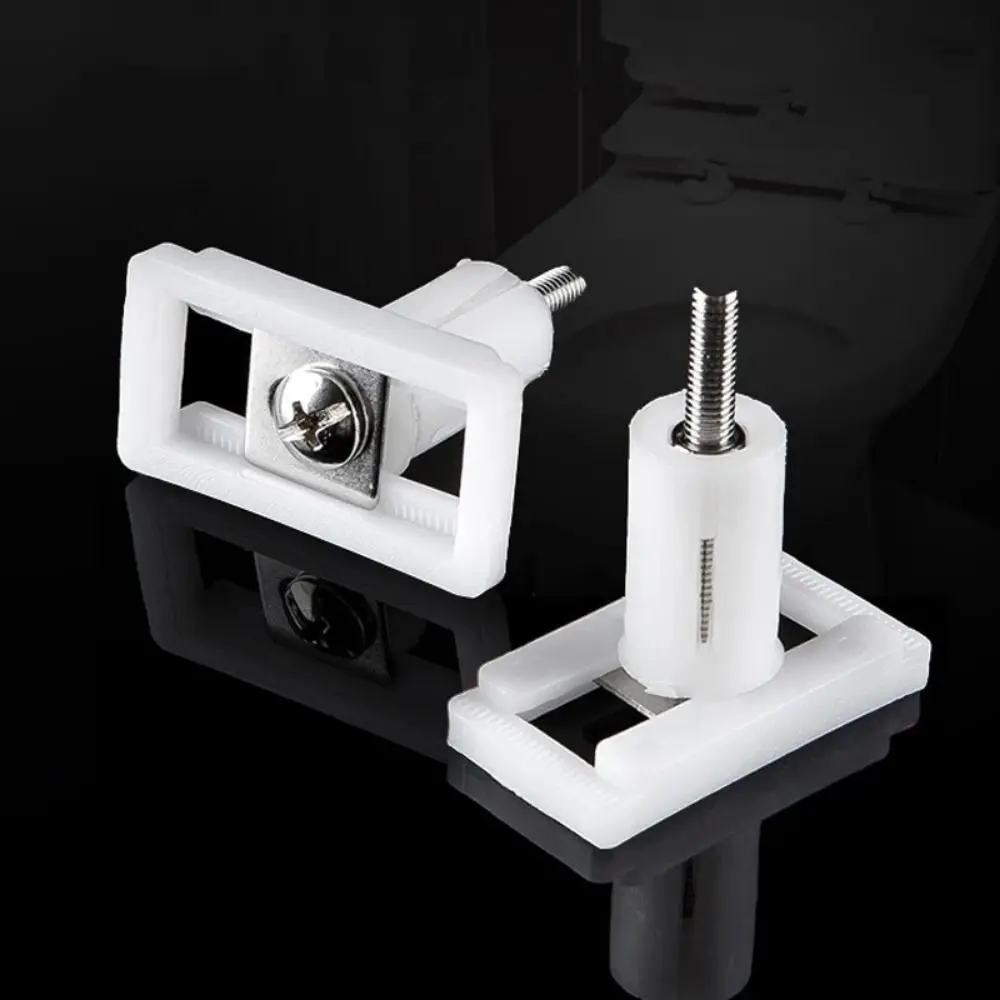 1 Pair Plastic Toilet Lid Hinge Repair Bolts Universal Toilet Seat Cover Plate Replacement Durable Screws Washers Accessories