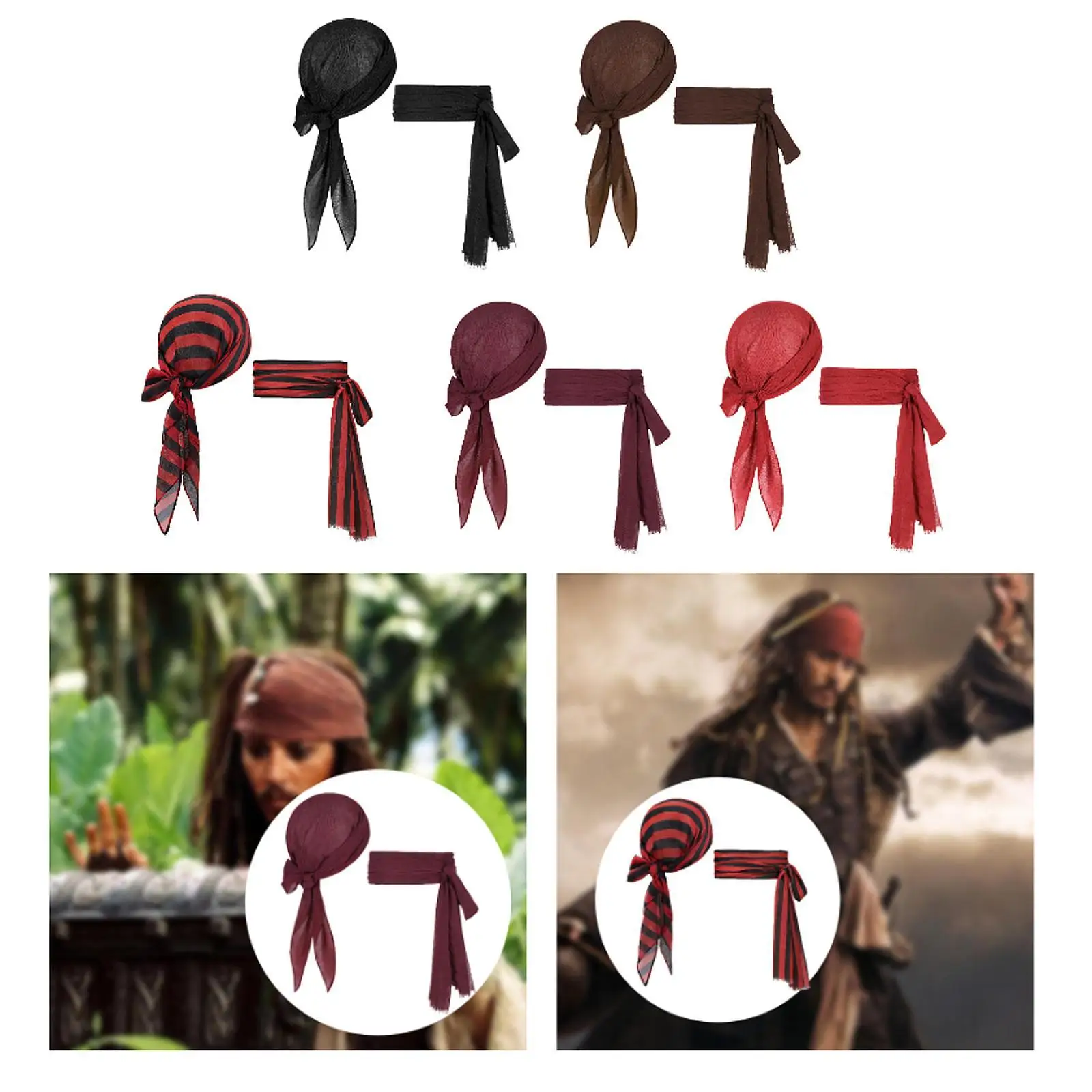 Cosplay Costume Pirate Costume Set Pirate Turban Sash Fancy Dress up Creative