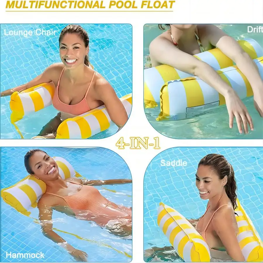 4-in-1 Water Hammock Recliner Inflatable Pool Floats Adult Party Party Water Rest Inflatable Pool Float Pool  Floating Row 6