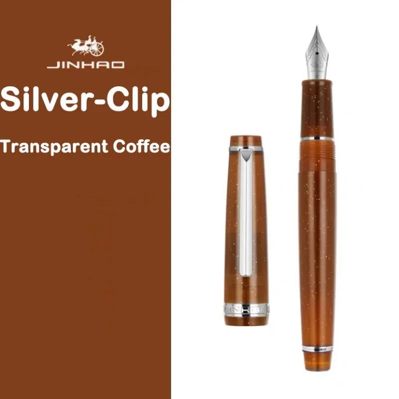 Luxury Silver Clip Fountain Pen - Elegant Extra Fine Nib Writing Instrument