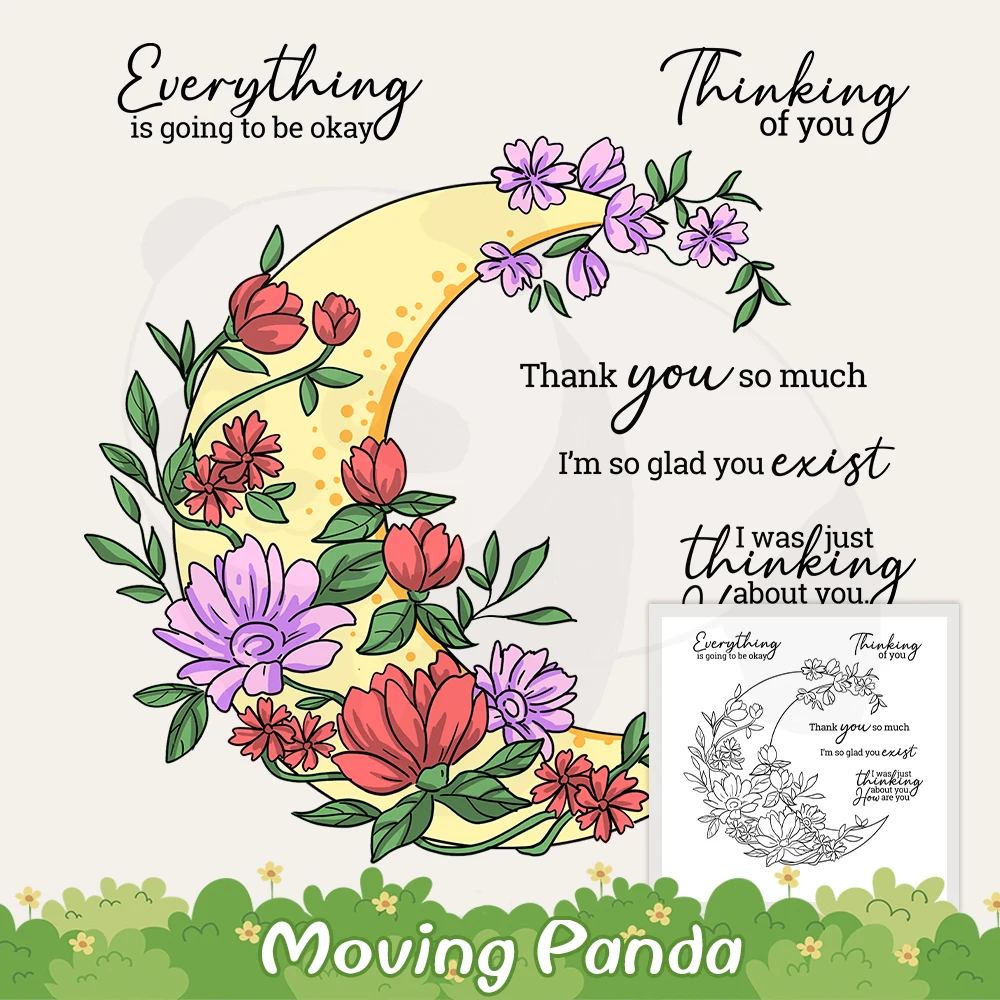 

Flowers Moon Light Metal Cutting Dies Clear Stamps Stencils And HOT Foil Plate DIY Scrapbooking Supplies For Cards Albums Decor