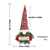 Christmas Wreath Gnome Hat Wreath with Light Glowing Garland for Front Door Hanging Ornament Window Restaurant Home Decor 5