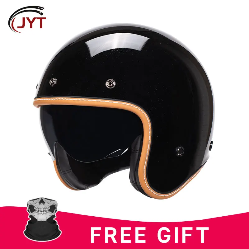 

Low Profile Open Face Helmet Vintage Jet Helmet Cafe Racer Racing 3/4 Half Face Helmet Men Women DOT Approved Cascos Para Motos