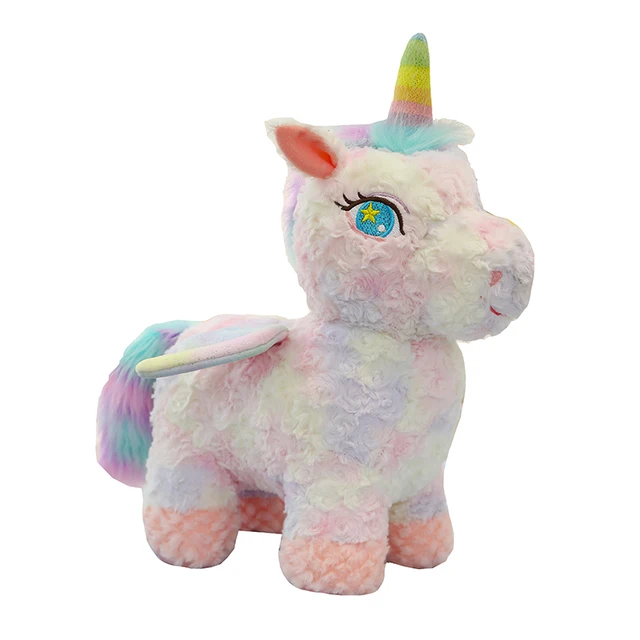 27-55cm Lovely Rainbow Unicorn Dream Unicorn Plush Toys  With Wing Fluffy Dolls Soft Stuffed Animal Pillow Kids Birthday Gift