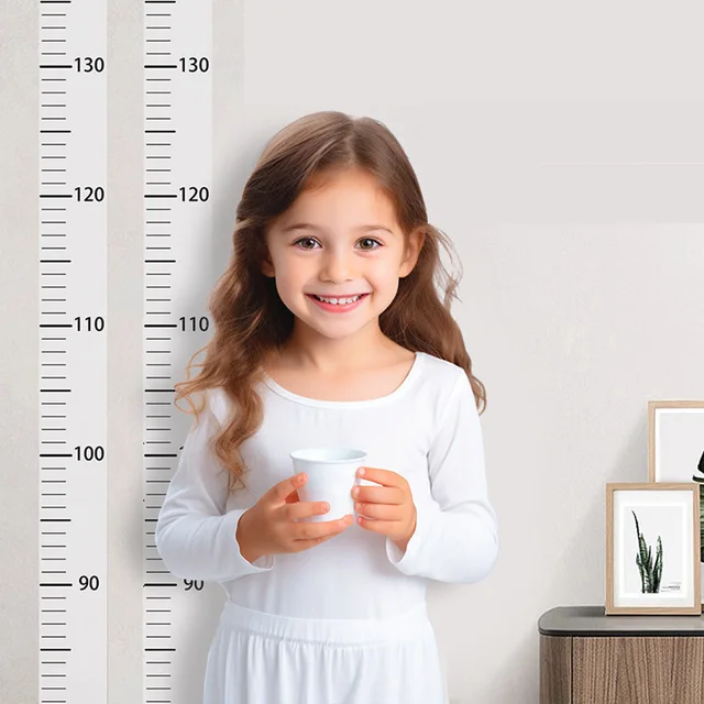 2-Meter Height Scale Wall Sticker – Transparent/White Removable Mural 6