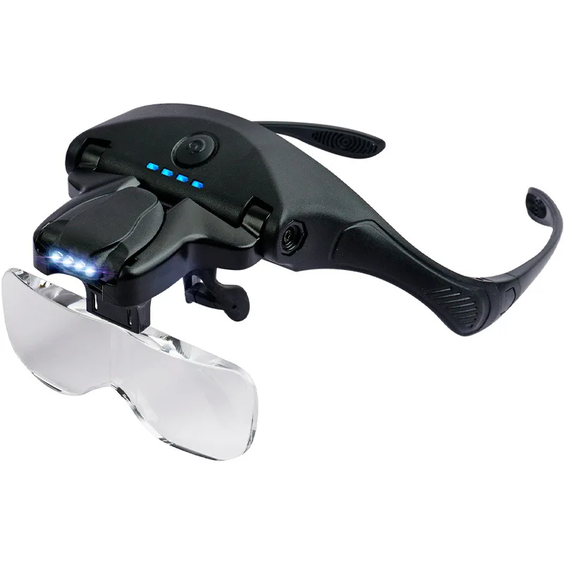 

Led Magnifier Wholesale - Headwear Glasses Type Magnifier Hd Optical Lenses Usb Rechargeable with Light