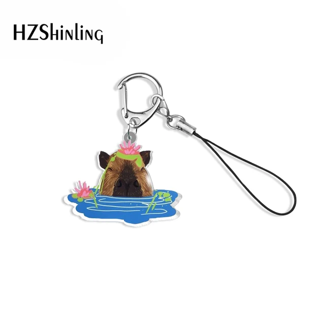 Compre Resin Capybara Acrylic Keychain Cartoon Capybara Capybaras