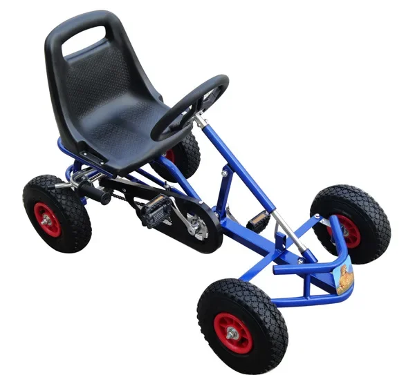 Children Pedal Go Kart Ride On Car Toys for 3 to 8 Years Old, Moves Forward and in Reverse, Ergonomic Adjustable Bucket Seat