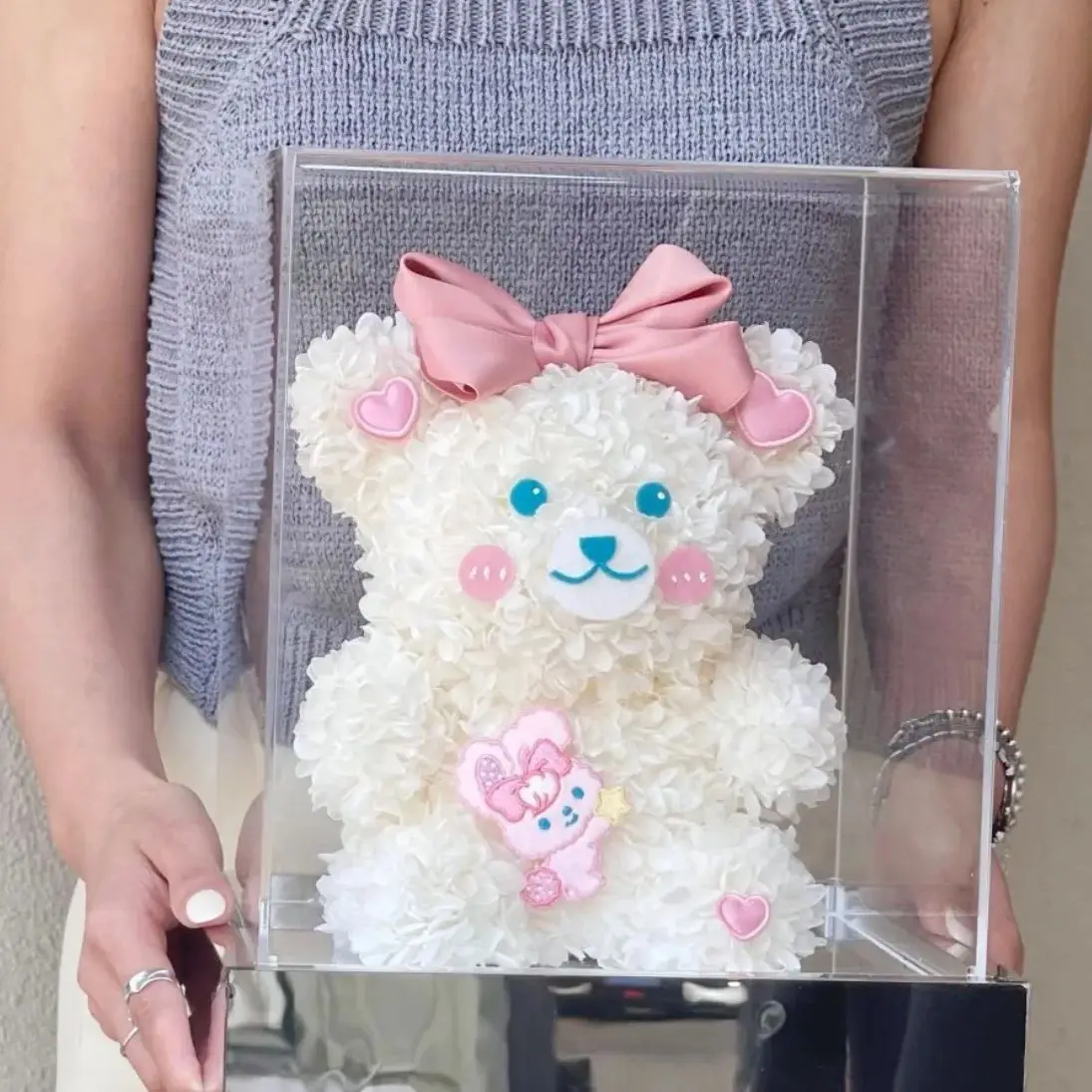 

Cute Bear Heart Artificial Flower Rose Bears For Valentine's Wedding Birthday Christmas handmade Gift Clothing Store