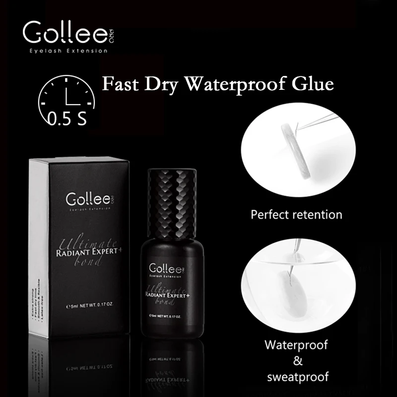 Gollee Eyelash Glue 0.5s Fast drying lashes glue for Salon Artist Eyelash Extensions Glue Profession eyelash extension supplies 2