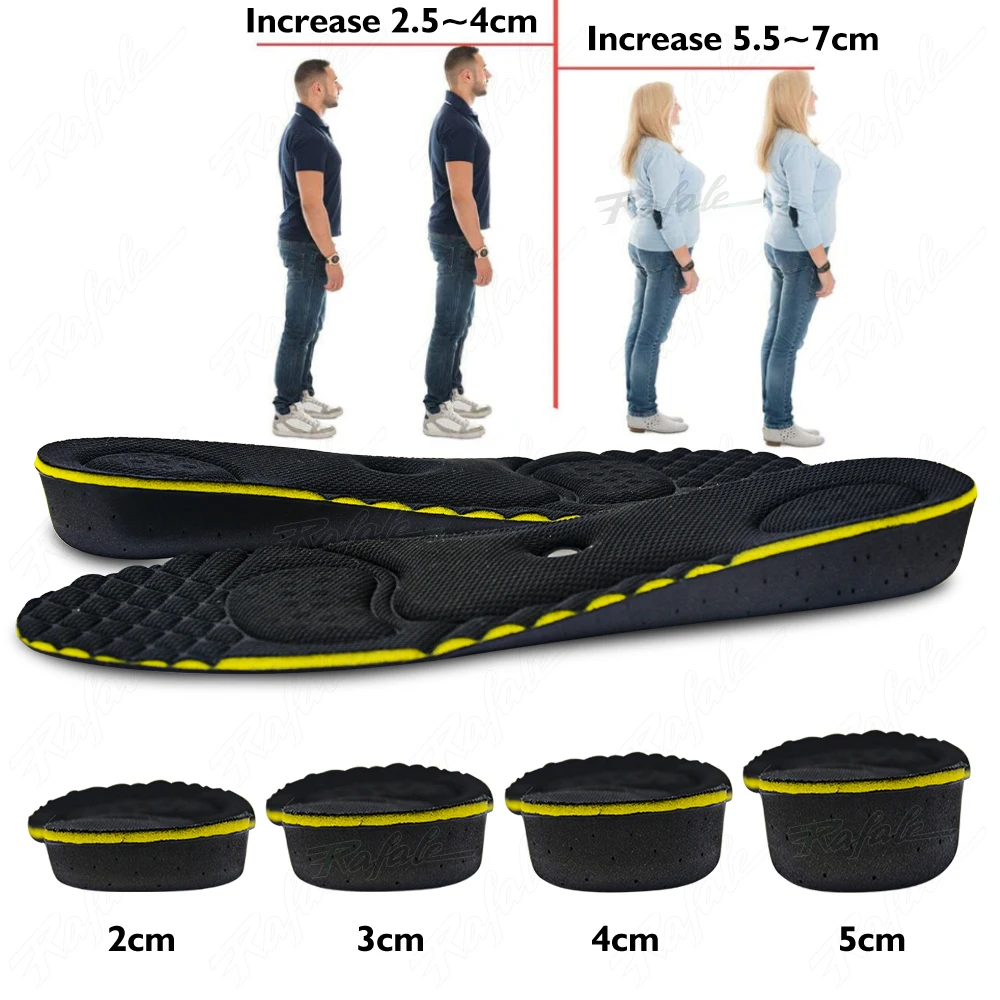 Arch Height Increase Insoles 2-5cm Magnet Invisible Cushion Adjustable Shoes Heel Insert Taller Support Absorbant Foot Pad