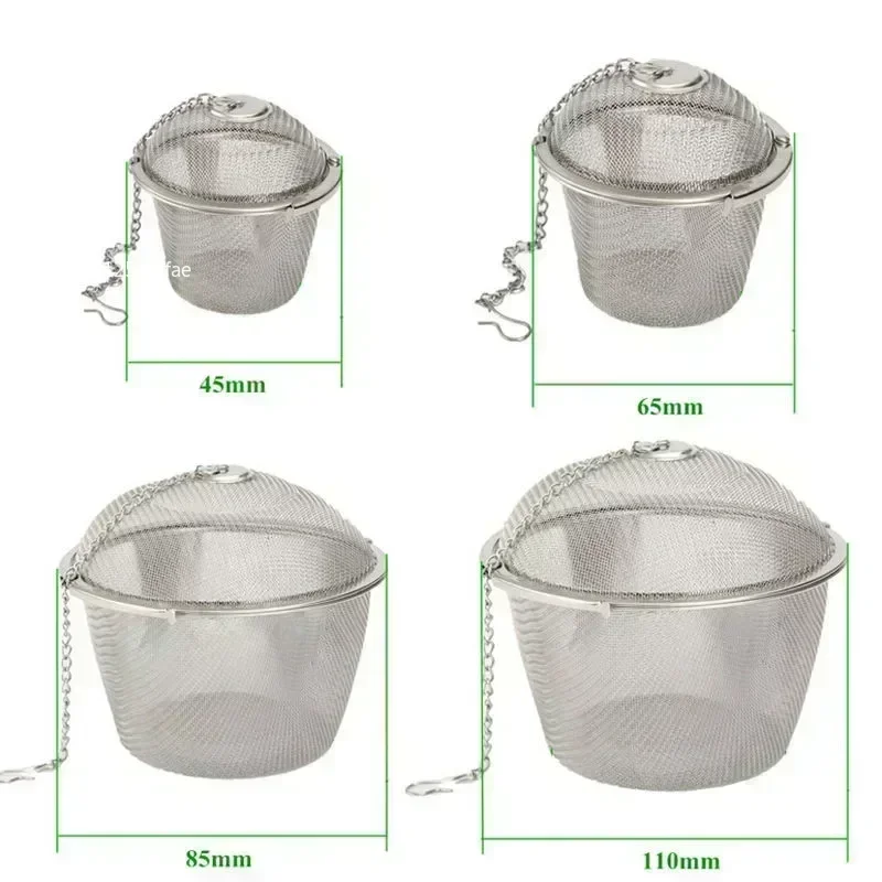 Stainless Steel Mesh Herbal Ball Reusable Tea Spice Strainer Teakettle Locking Tea Filter Seasoning Ball tea infuser tea strainer tea filter